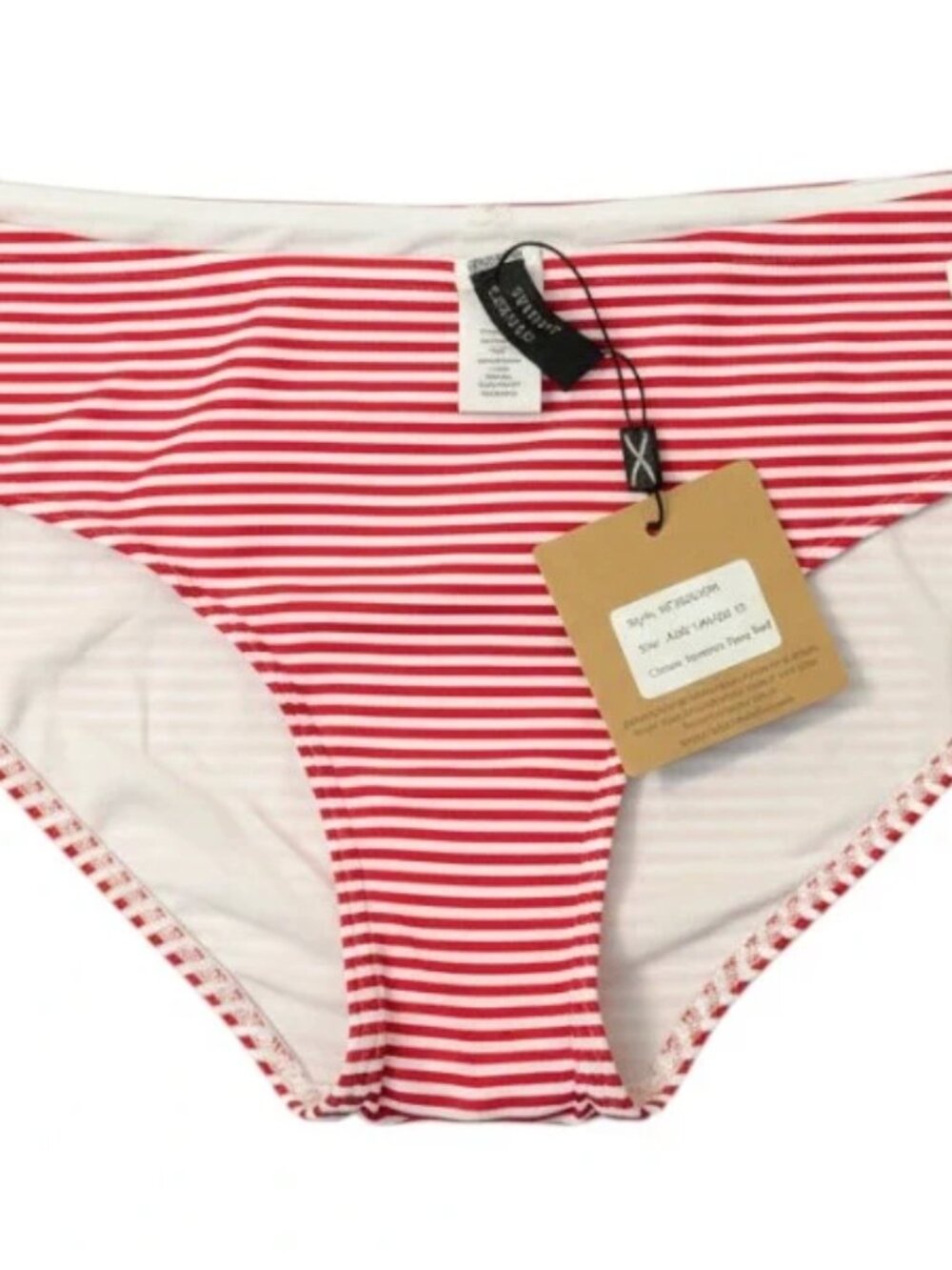 NWT Niptuck Swim Bikini Bottoms in Red Stripe Size 10